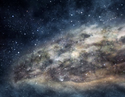 黑暗星空中的明亮星云
