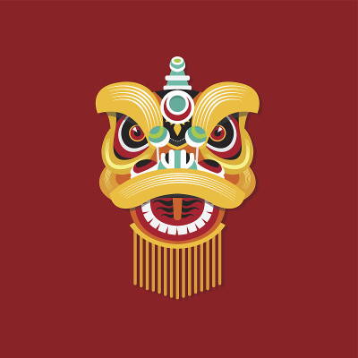 中国新年舞狮头