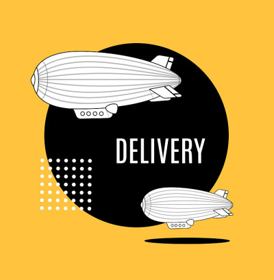 Delivery Concept Banner Contour Linear Style. Vect