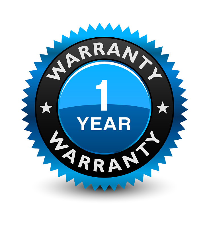 Excellent blue colored 1 year warranty seal, badge