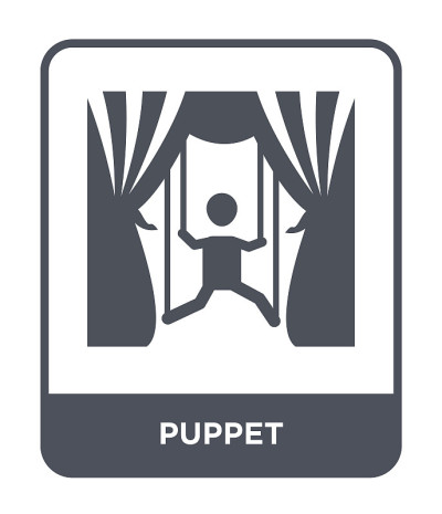 puppet icon vector on white background, puppet tre