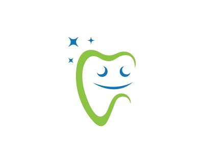 牙科标志模板矢量插图