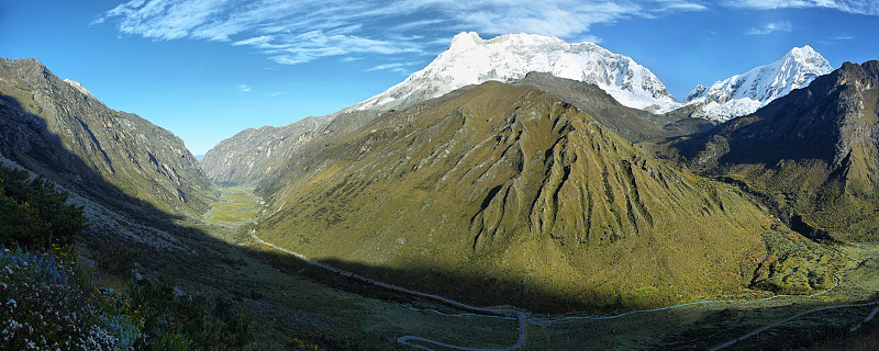秘鲁蓬塔奥林皮卡山口的华斯卡兰峰