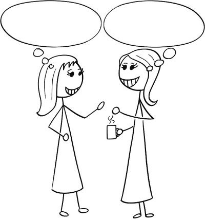 两个女商人聊天的卡通插图
