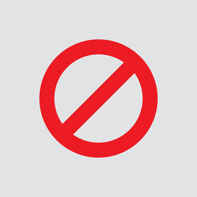 No sign icon isolated of flat style.