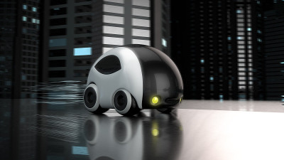 未来汽车设计- 3D插图