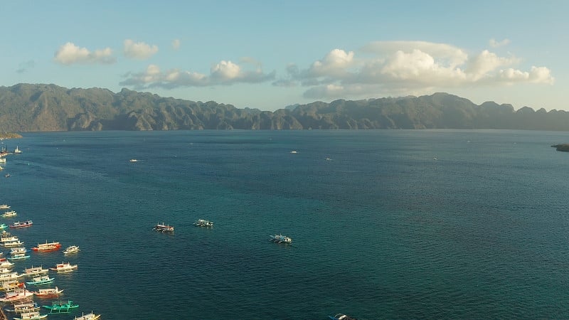 日落海景，菲律宾，巴拉望