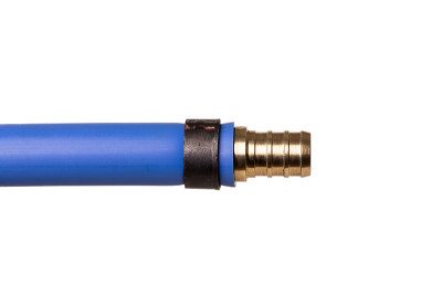 蓝色Pex管与开放连接器