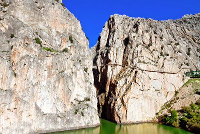 西班牙gorge Chorro的皇家小径(El Caminito del Rey)