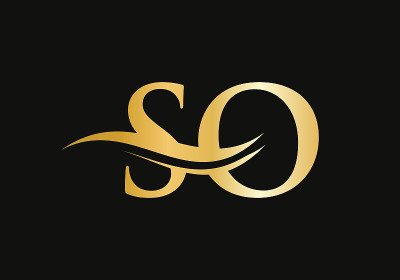所以字母连接的标志的商业和公司的身份。初始字母SO标志矢量模板