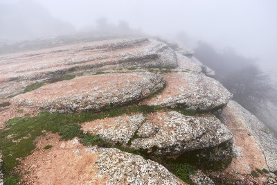 马拉加Torcal de Antequera喀斯特的石灰岩地质构造