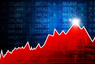 红色金融图表与货币汇率