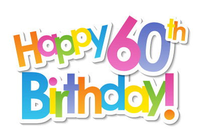60岁生日快乐!彩色印刷横幅