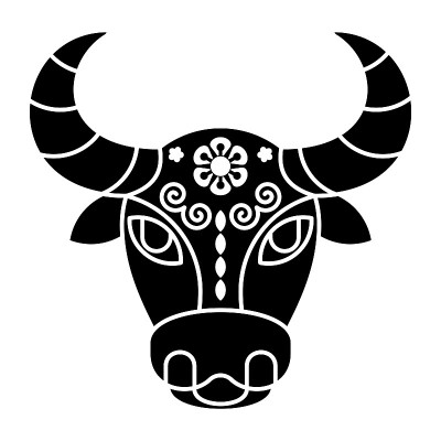 金牛象征2021年。带有牛头图案的卡片。