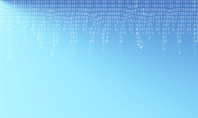 下落二进制代码背景。数字技术墙纸。