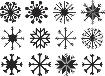 黑白矢量设计中的雪花