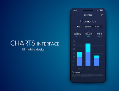 Fitness app. Ui ux design. UI design concept with 