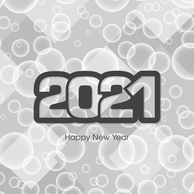 2021年新年快乐文本设计向量。