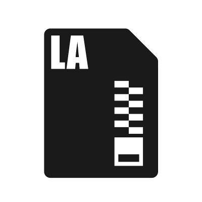 LA黑色文件矢量图标，平面设计风格