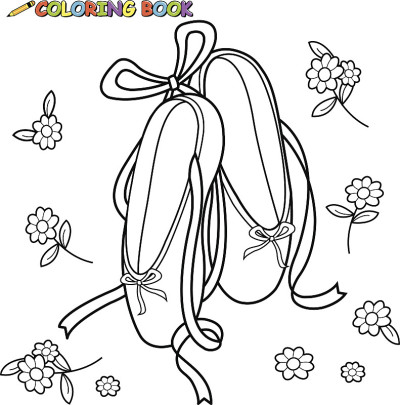 芭蕾舞鞋涂色书页