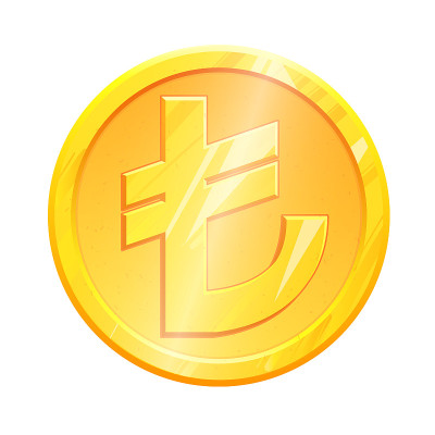 金里拉硬币，白色背景上的TRY符号。金融投资的概念。兑换土耳其货币货币银行插图。业务收入利润。财务标