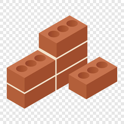 砖块等距3d图标