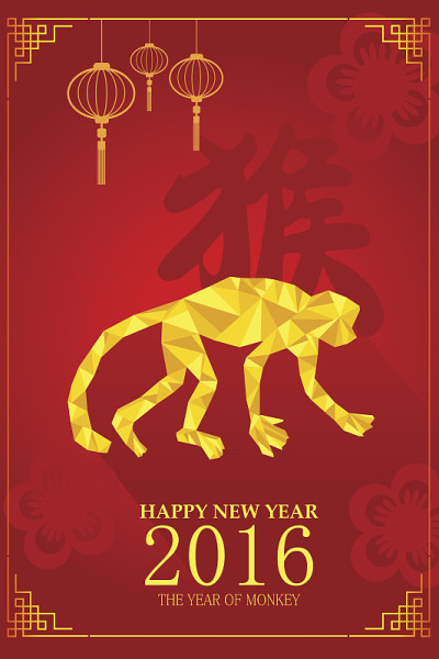 猴年的中国新年设计