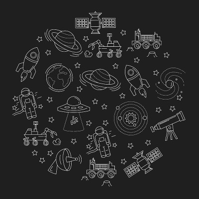 向量组的空间和天文学图标