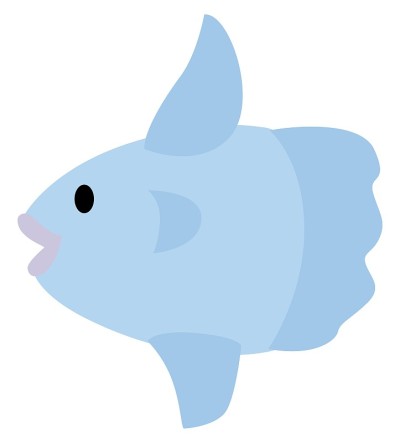 可爱的蓝色翻车鱼的插图