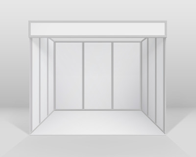 Vector White Blank Indoor Trade exhibition Booth