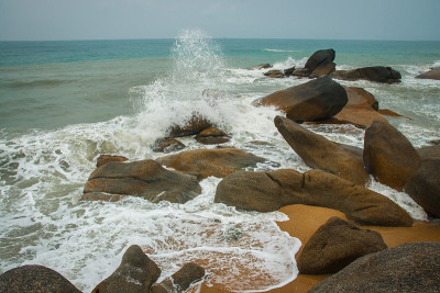 泰国苏梅岛拉迈海滩的海景