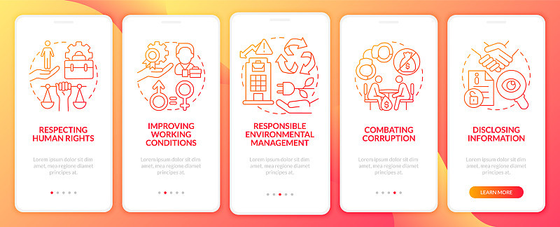 《CSR》发布了红色渐变的手机应用程序页面屏幕