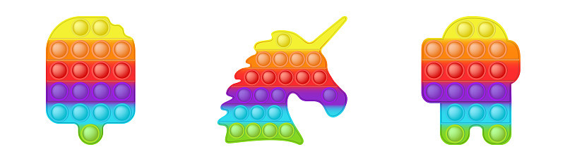 一套形式pop it a fashion silicon rainbow toys for fidg