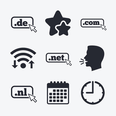 顶级域名的迹象。De, Com, Net和Nl。