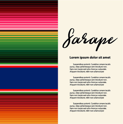 色彩丰富的墨西哥传统Sarape构图-复制空间
