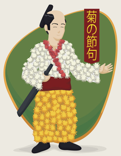 菊花节用花做的人偶