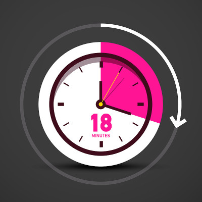 Eighteen Minutes Clock Icon