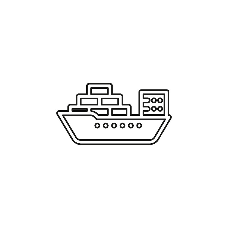 vector shipping boat illustration - travel