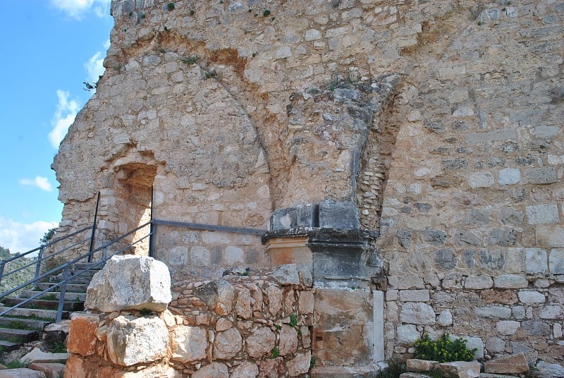 蒙特福特城堡。Qal'at al-Qarn——“小角城堡”，上加利利地区被毁坏的十字军城堡。以色列蒙