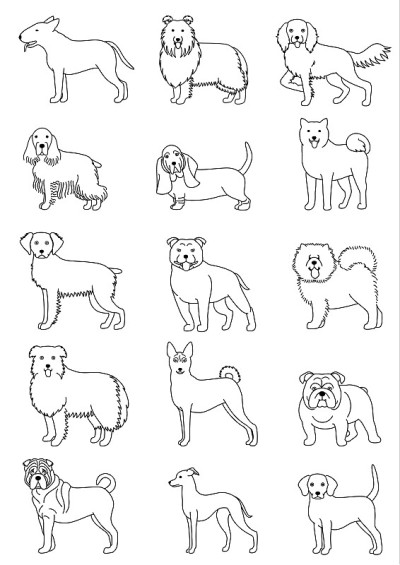 中型犬品种线艺术集