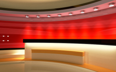 互动工作室背景。电视演播室。新闻工作室。