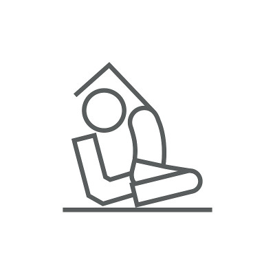 Man practicing yoga line icon