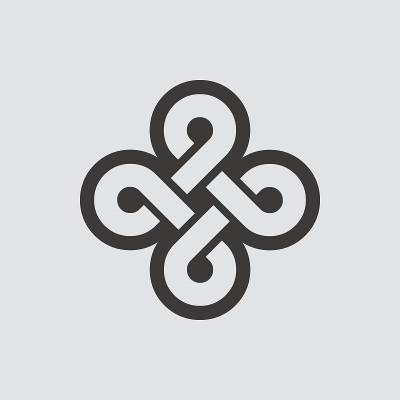 Bowen knot icon isolated of flat style.