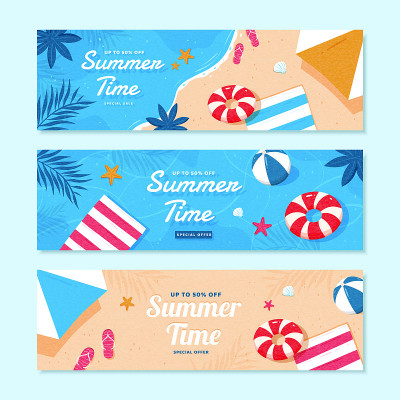 夏季促销横幅模板