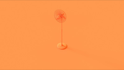 橙色办公室冷却风扇