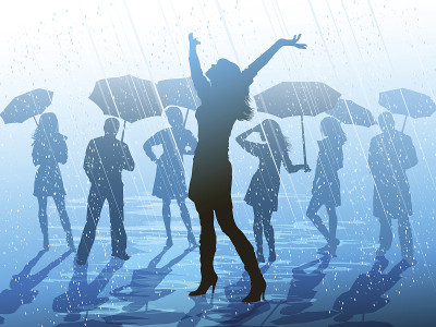 享受雨