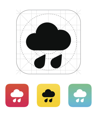 Downpour weather icon.