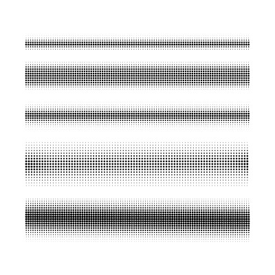 Set of texture brushes in pointillism style, Vecto