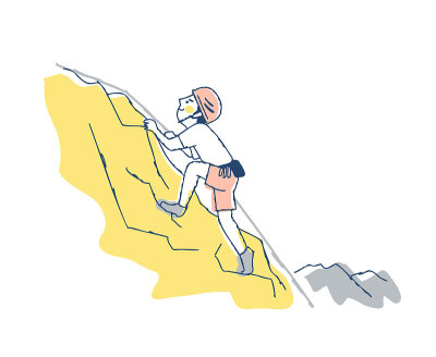 一个男人在攀岩的插图