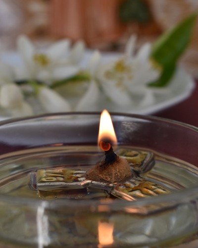 香草灯芯橄榄油灯